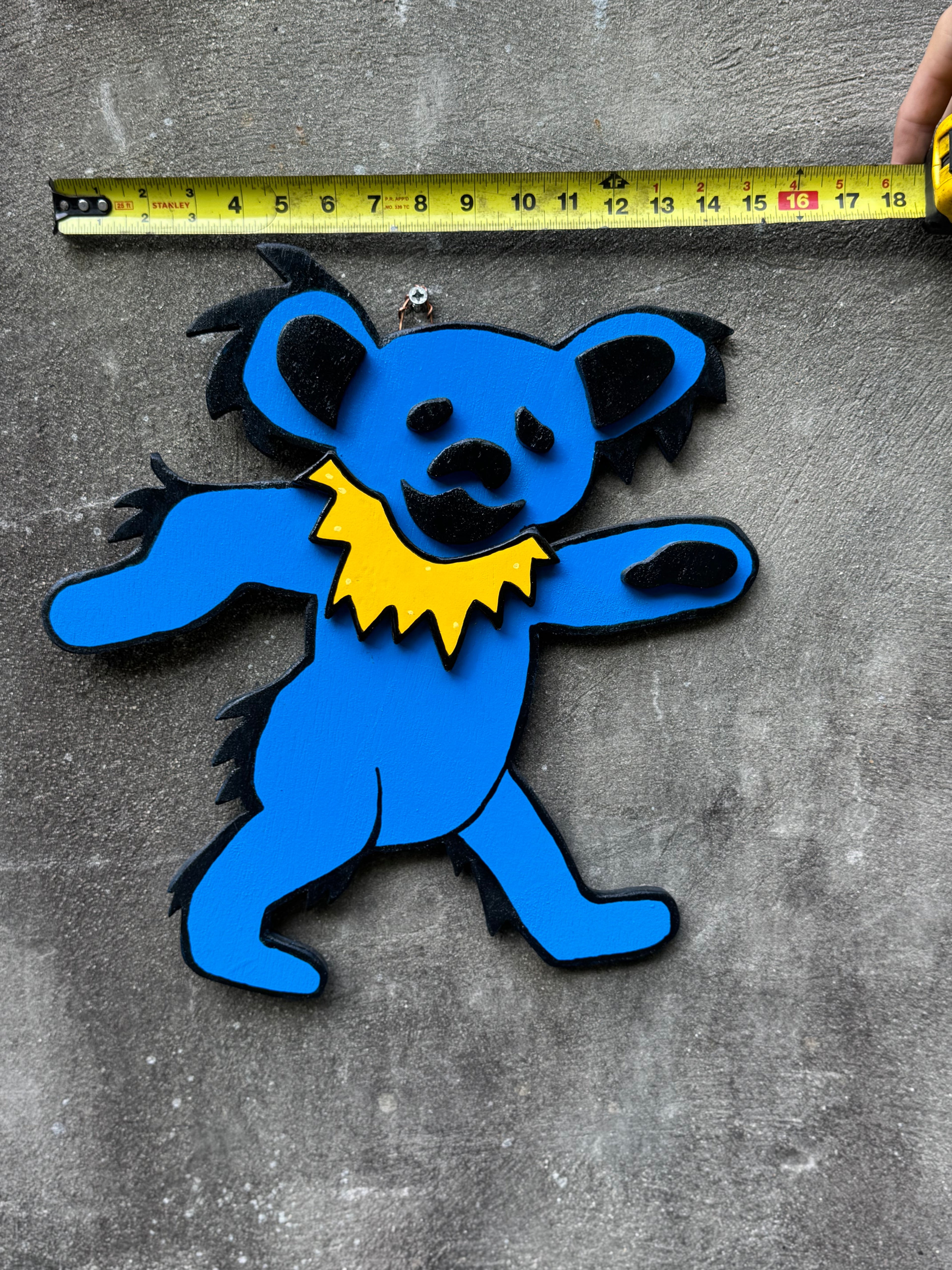Custom Hand-Carved Grateful Dead Dancing Bear Wall Art