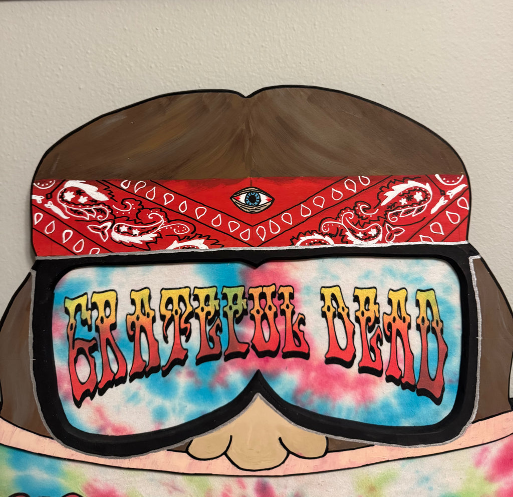 Hand-Carved Grateful Dead Inspired Wooden Wall Art