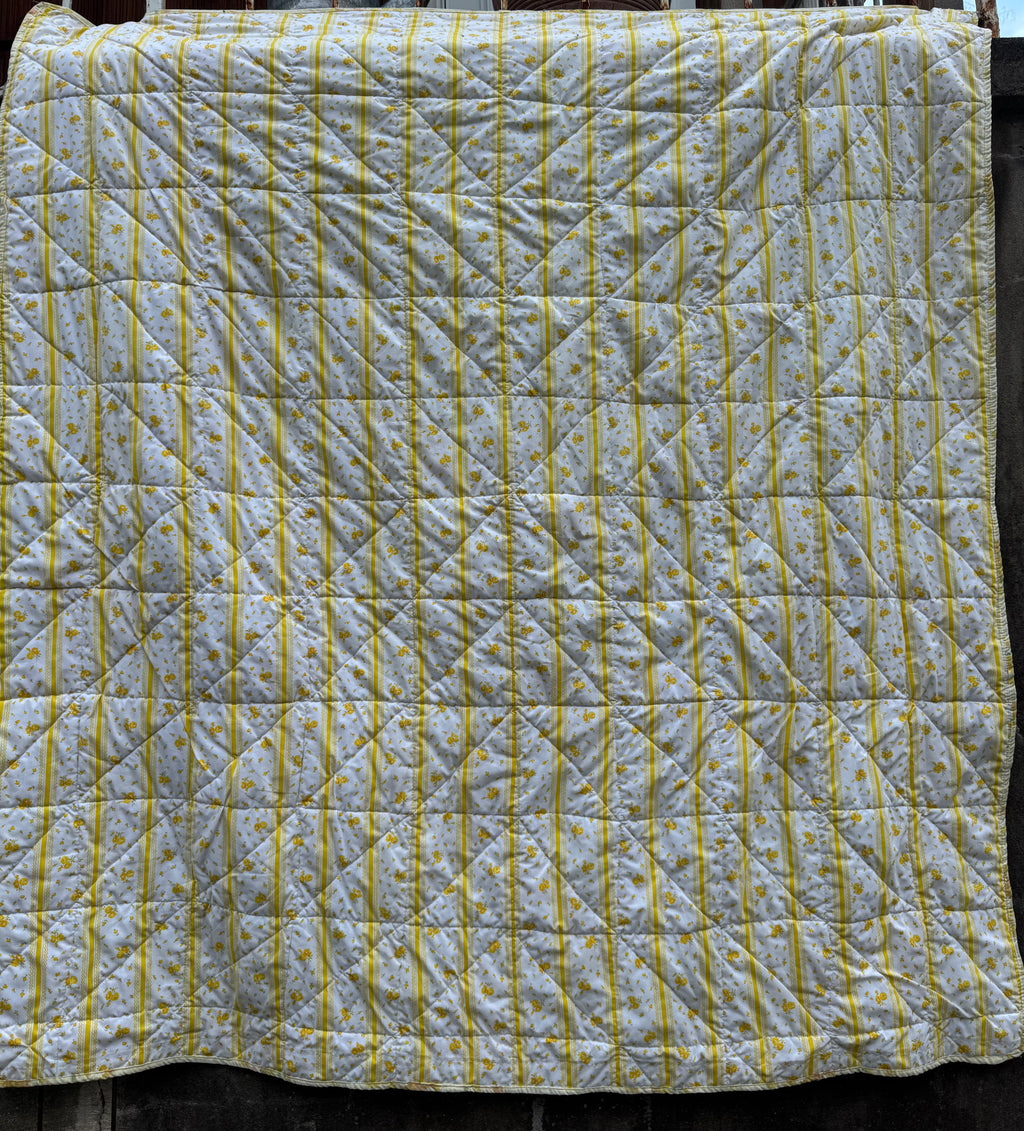Daydream Quilt made from vintage fabric scraps from 1960's-1970's