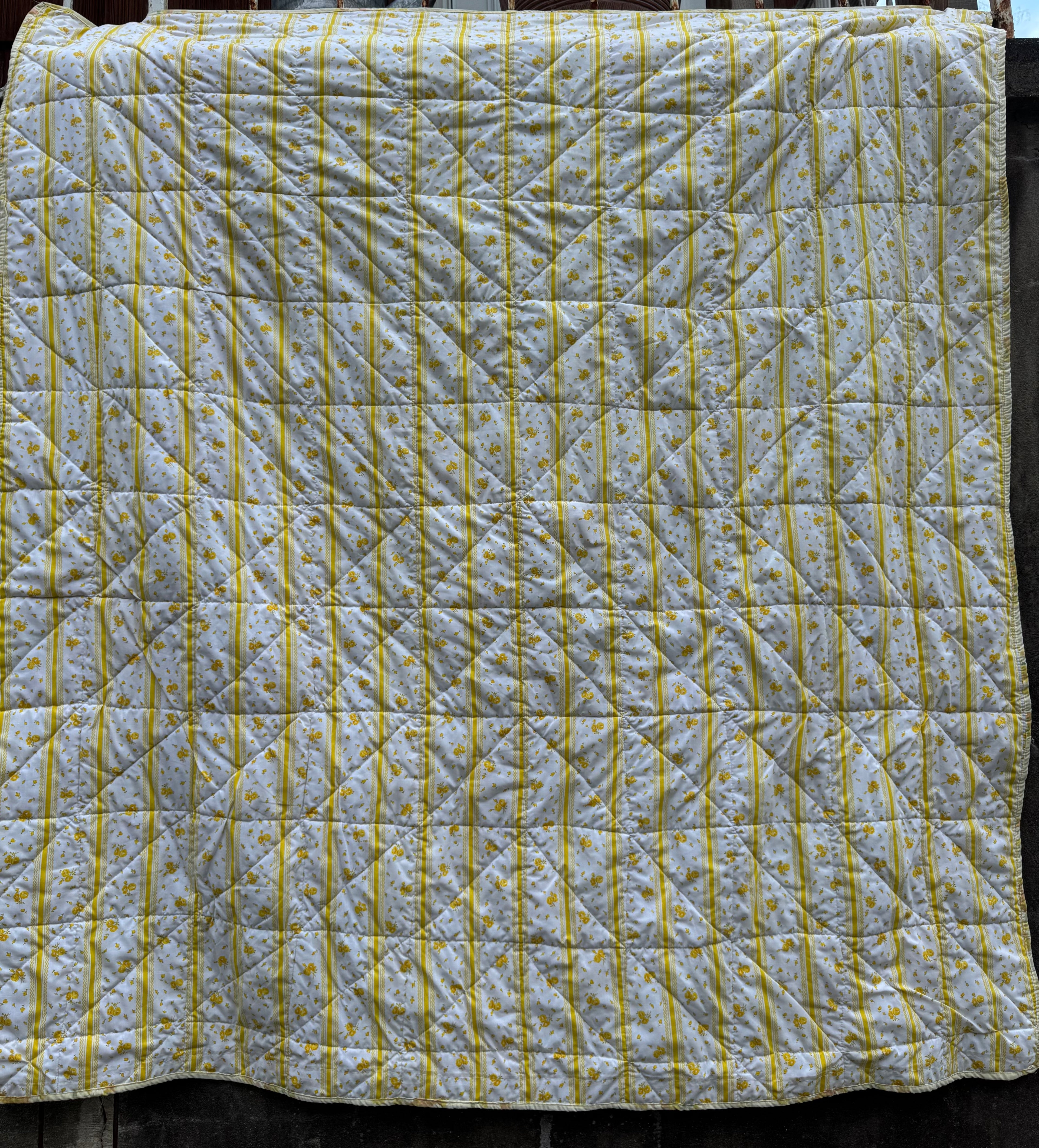 Daydream Quilt made from vintage fabric scraps from 1960's-1970's