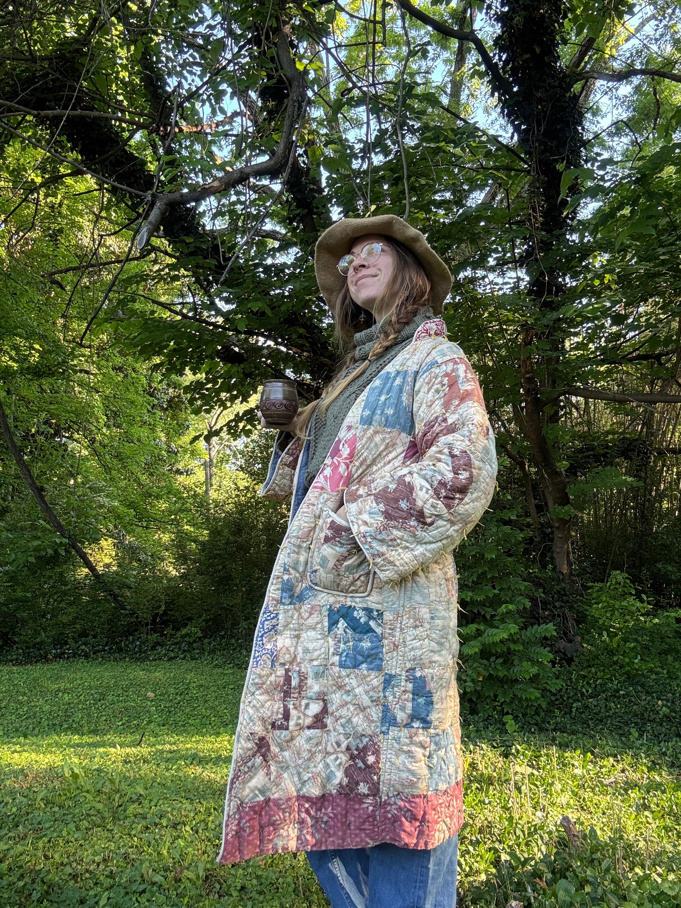 Vintage 1980's Quilt Coat Duster