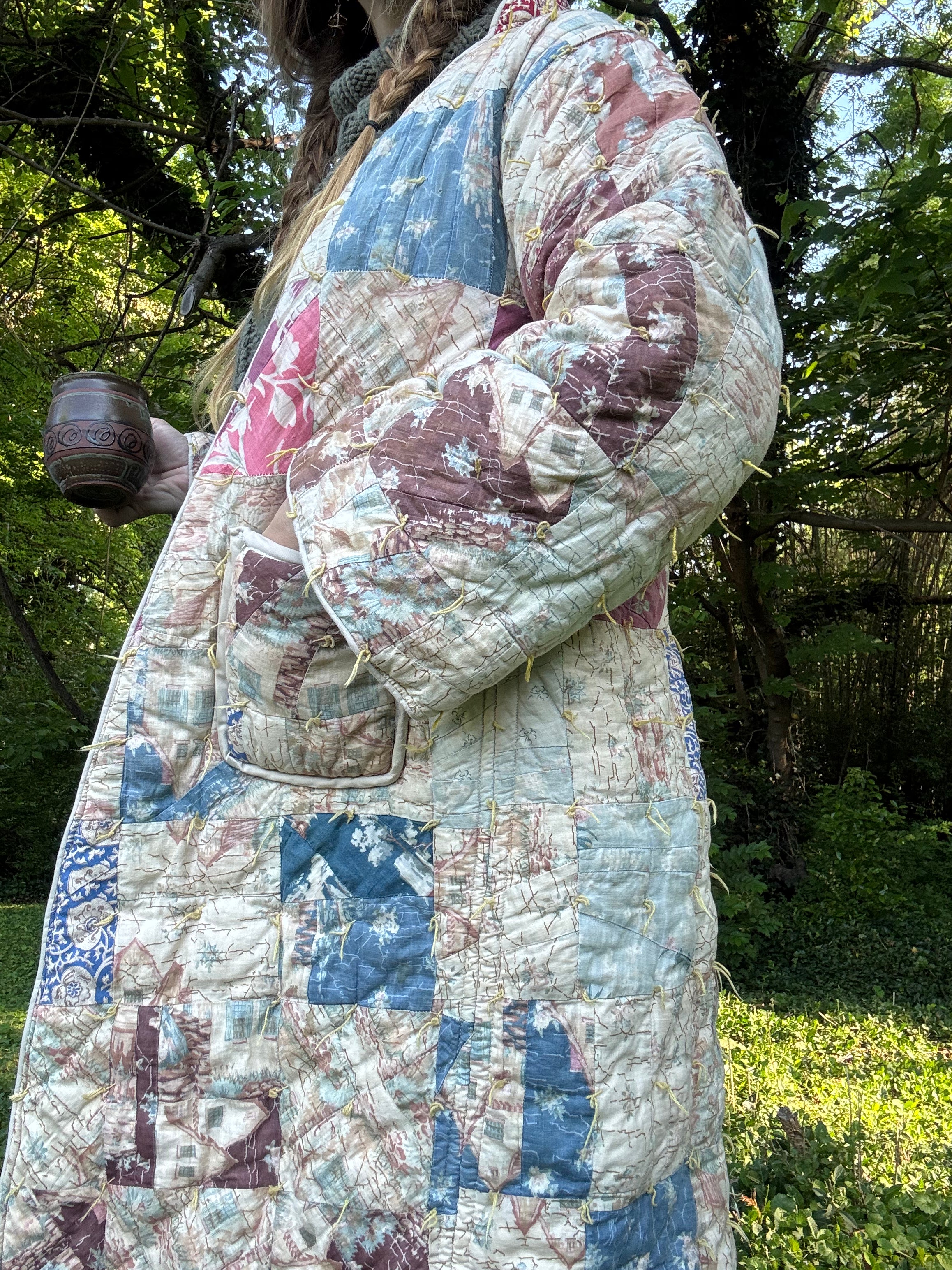 Vintage 1980's Quilt Coat Duster
