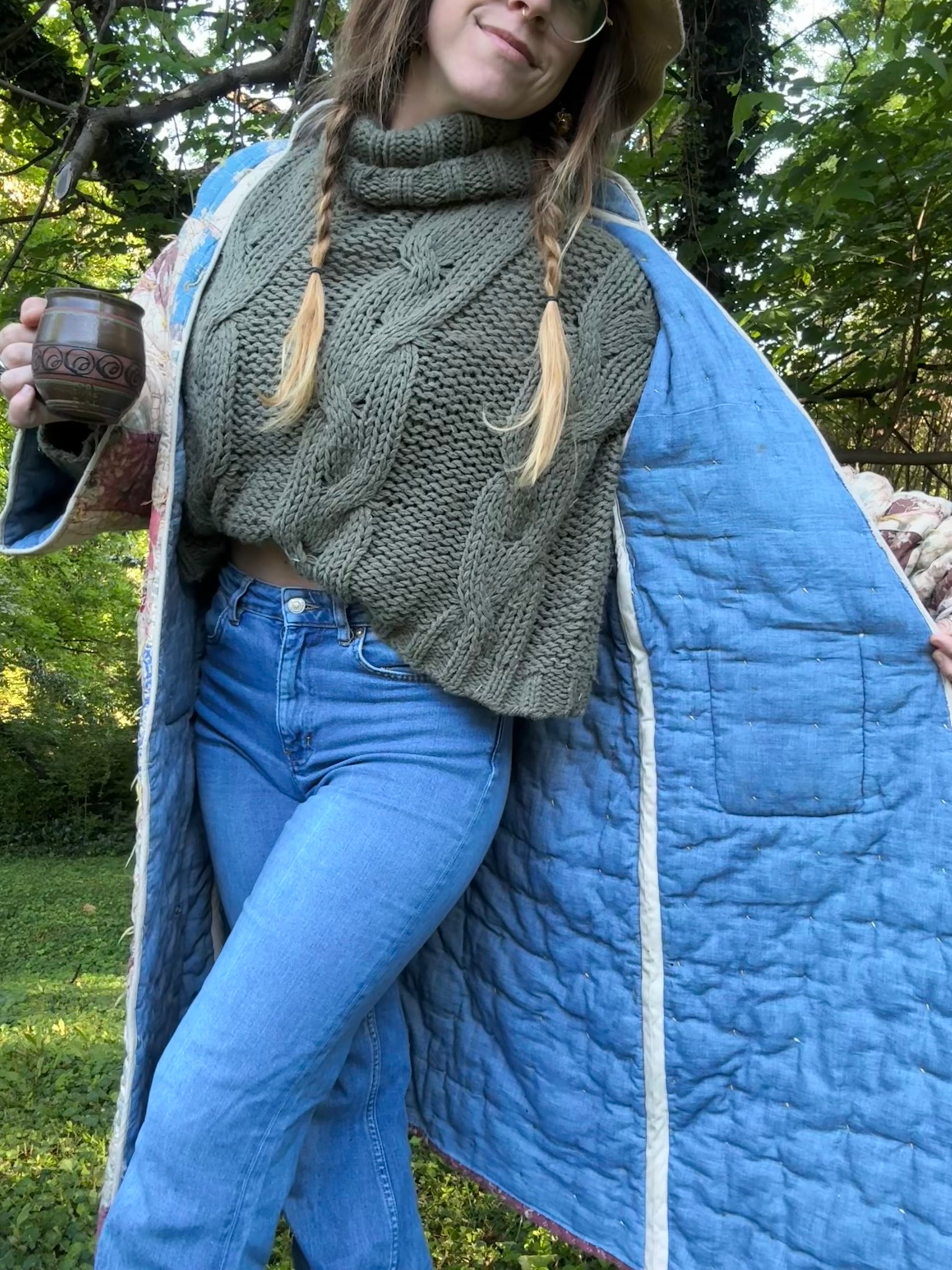 Vintage 1980's Quilt Coat Duster