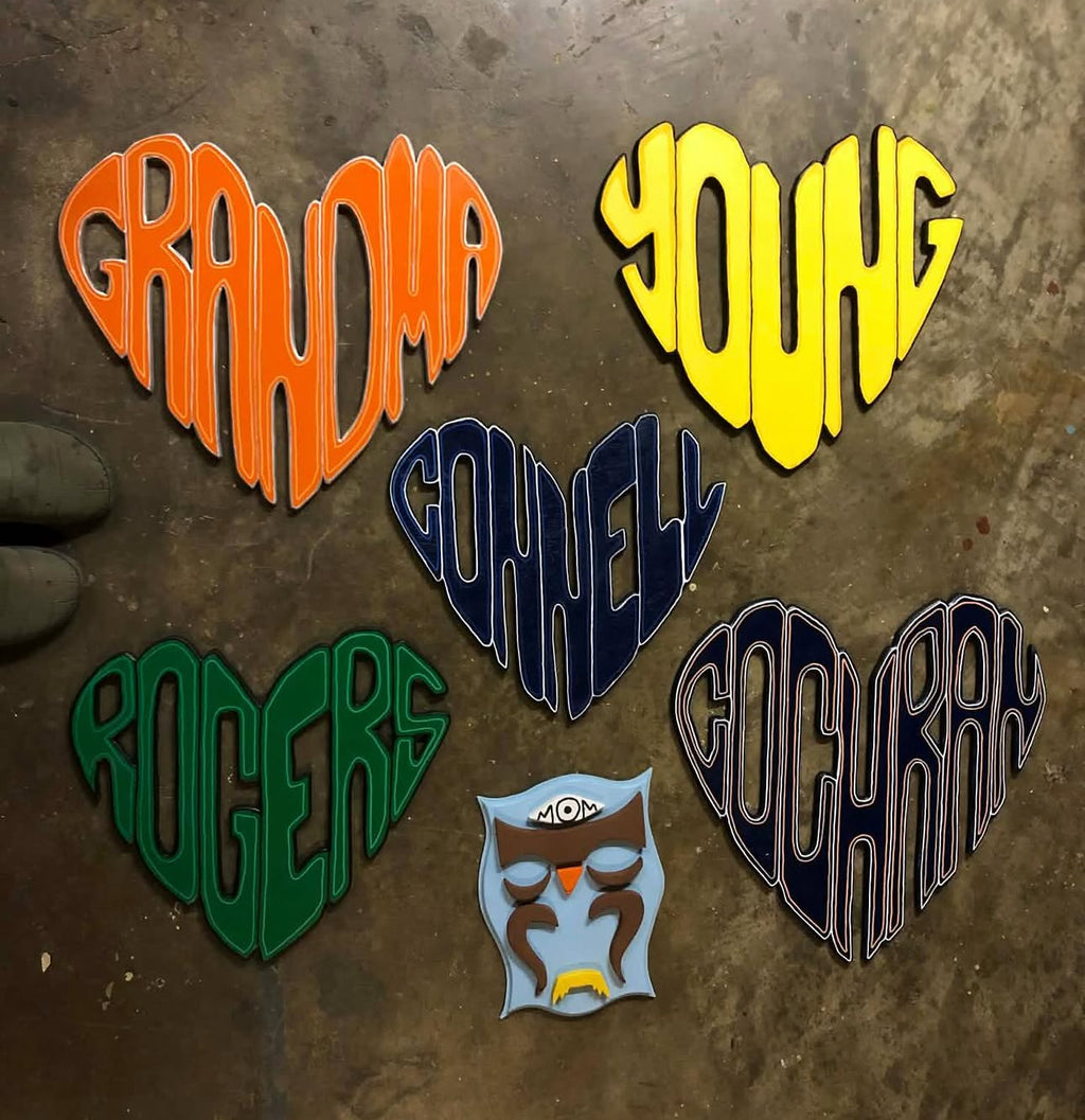 Custom Heart Wooden Name Wall Hanging Sign