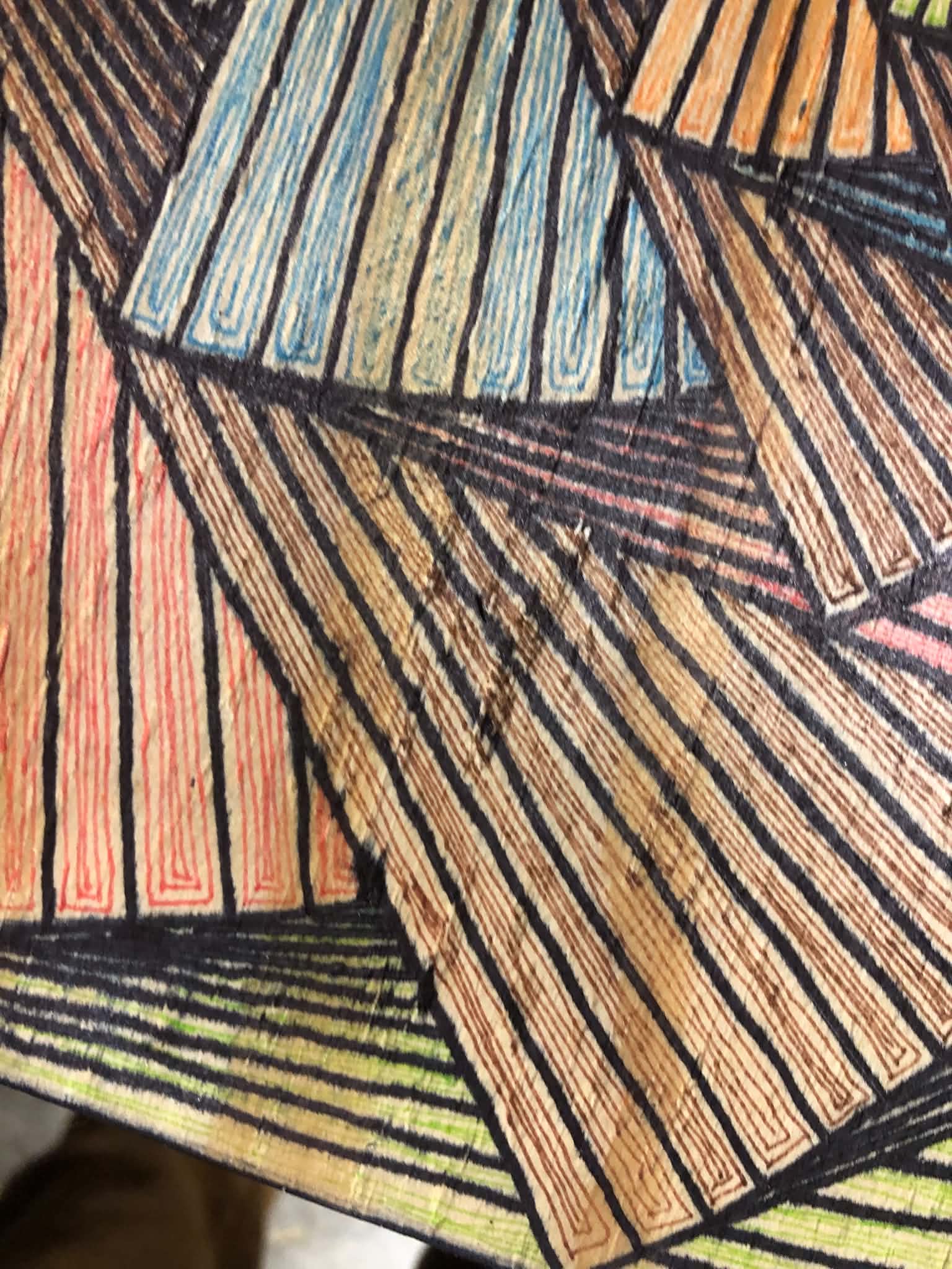Geometric Squares, Line Work Art on Wood